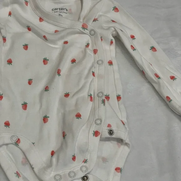 Carter's White and Red Strawberry Print set - Picture 5 of 7